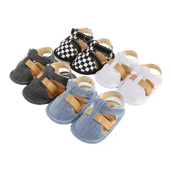 

Baby Boy Shoes Non-Slip First Walkers Striped Walking Soft-Soled Hollow-out Birthday Gift Cloth Sneaker