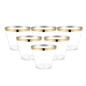 

20PCS 270ML Plastic Shot Glasses Dessert Tumbler Mousse Cup Parfait Appetizer Bowl Souffle Jelly Container for Party Wedding Ban