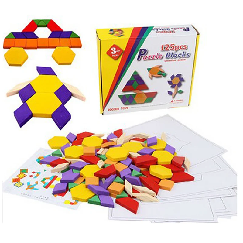 

Wooden Tangram Puzzle Space Thinking Building Blocks Wood Intelligence Training Logical Reasoning Geometry Preschool Toy for Kid