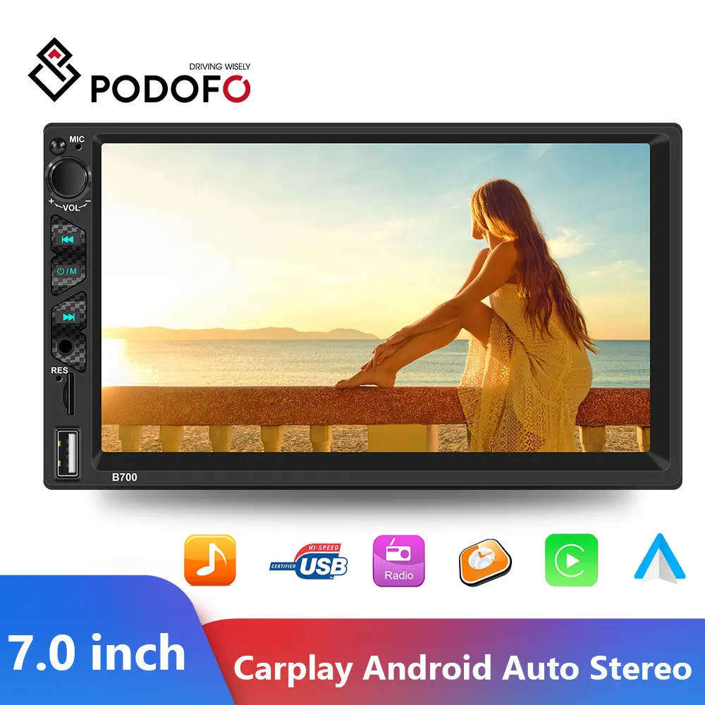 Автомобильный мультимедийный плеер Podofo стерео-система на Android с FM-радио