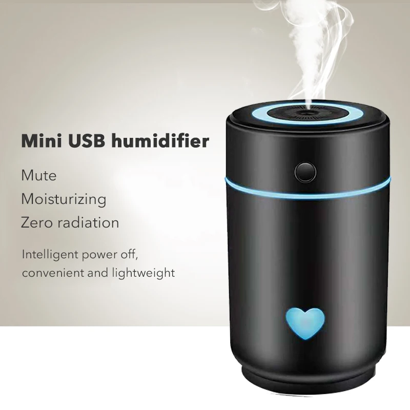 

2020 Car Air Humidifier Lamp Usb Portable Humidifier ABS Plastic Cylindrical Water Fog Machine Usb Mist Anti-Dry Air Purifier