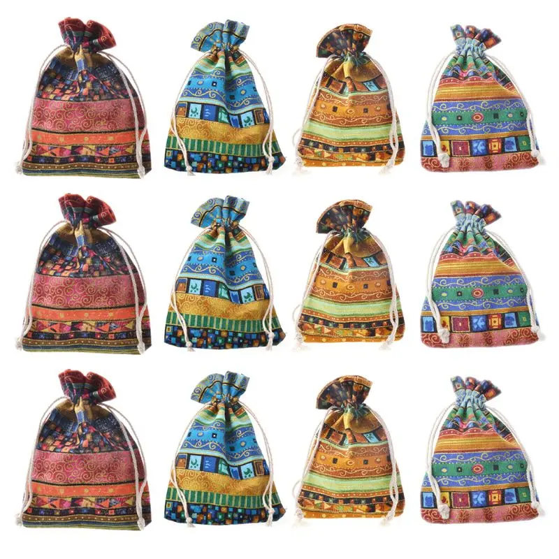 

Burlaps Bags with Drawstring,Fabric Gift Bag Packing Storage Linen Burlap