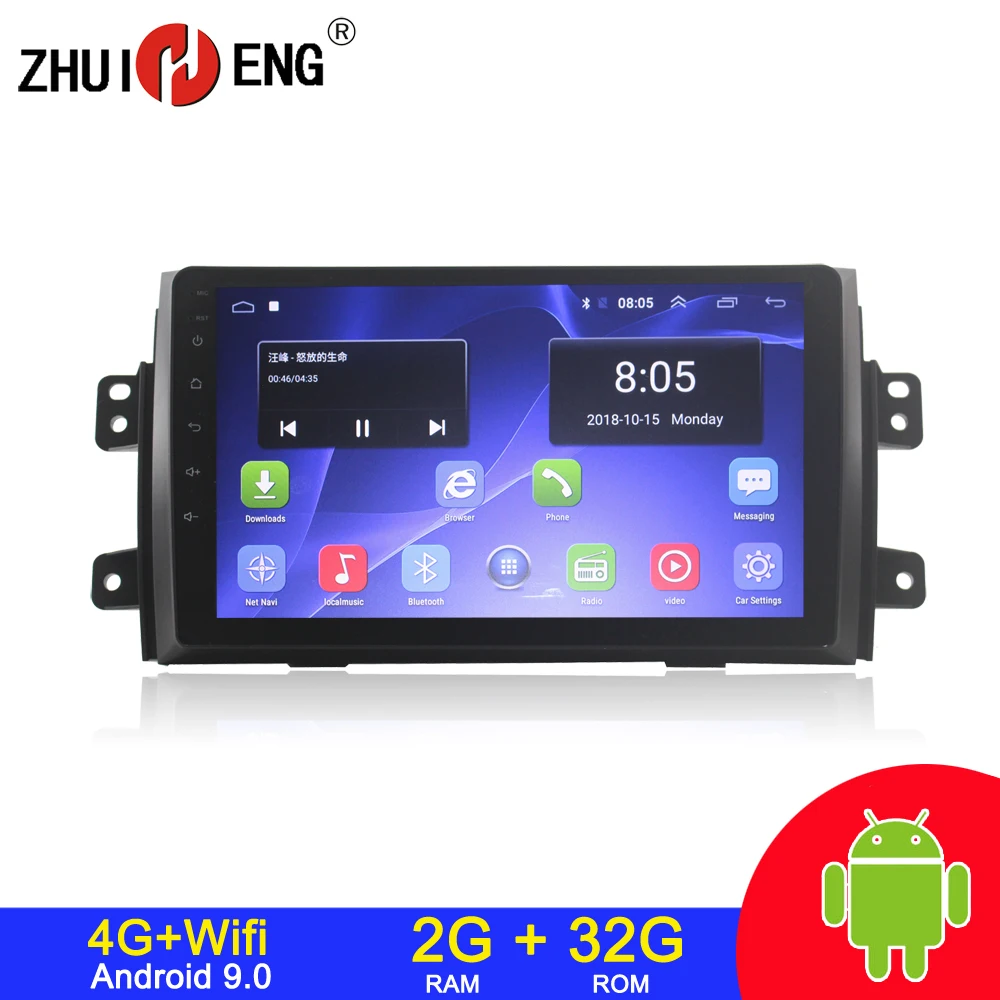 Автомагнитола 2 din на Android 9 1 4G Wi Fi для Suzuki SX4 2011 2016 Fiat sedici 2006 2010 dvd плеер Авторадио 2G