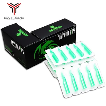 

100pcs Mix Sizes Green Disposable Tattoo Tip Tube Nozzle Round Flat Tattoo Liner Shader Tattoo Supply