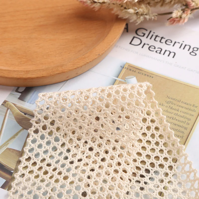Transparent Mesh Hollow 6cm Wide Lace Woven Cotton Thread Solid Color Lace 2 Yards DIY Decorative Underwear lace fabric,lace garment accessories,lace sewing supplies,lace decoration,lace accessories,lace sewing accessories
