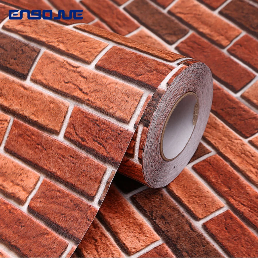 Самоклеящиеся обои из ПВХ с рисунком кирпича водонепроницаемые влагостойкие s