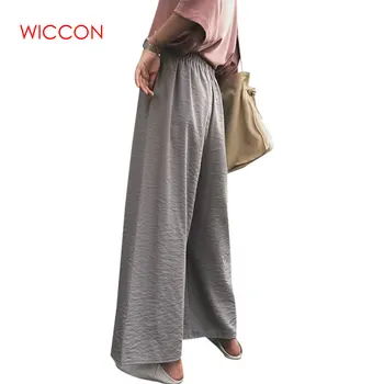 

Women Wide Leg Pants Large Plus Size Female 2020 Loose Summer Cotton Ankle-length Linen Casual Pants