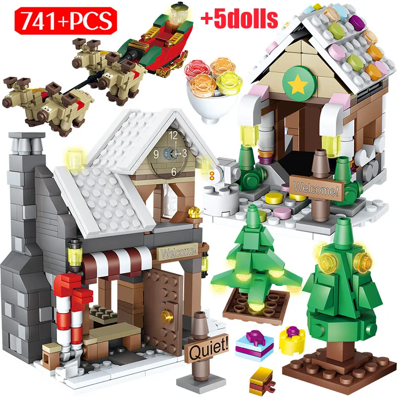 

Creator Santa Claus Winter Village Christmas Tree Snowman Building Blocks Legoingly Christmas Gifts Bricks Kids Toys