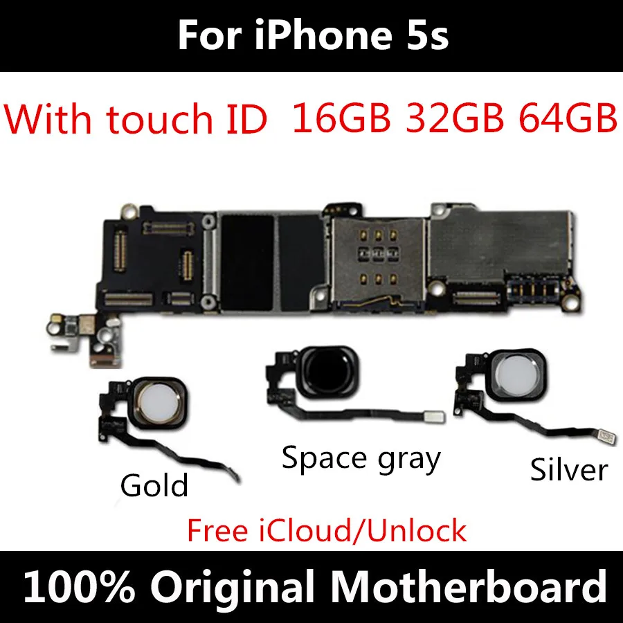 Материнская плата 5S для iPhone разблокированная материнская 16 ГБ 32 64 100% оригинал с