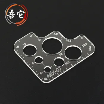 

Rounded ruler Acrylic version Handmade leather sample Folding rule R regular diy package auxiliary tool