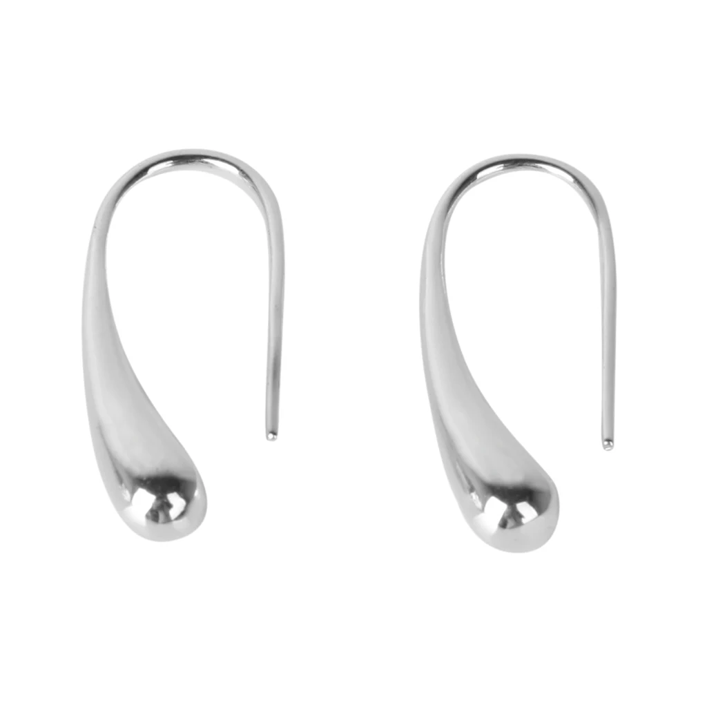 Women Fashion Jewellery silver color Earrings Teardrop Drop Hoop Earrings Ear Stud
