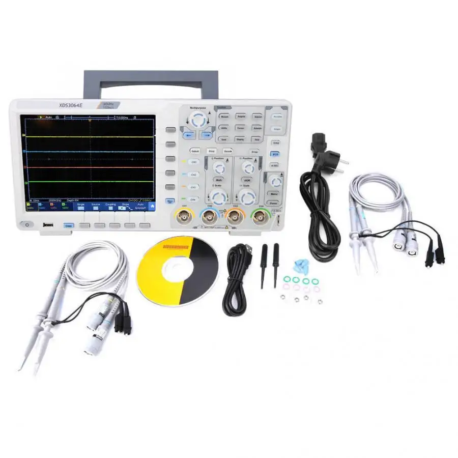 OWON 110-240V XDS3064E 60 МГц 8 бит для сенсорного экрана с низким Шум цифровой осциллограф 4 канала