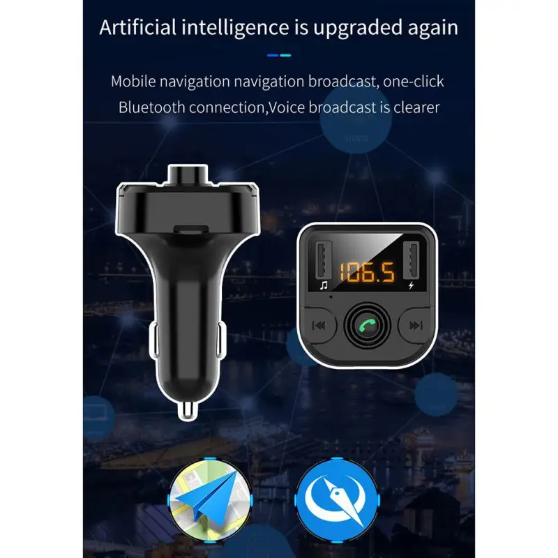 Двойной зарядное устройство USB с fm-передатчиком Bluetooth Hands-free FM модулятор автомобильное зарядное устройство для телефона