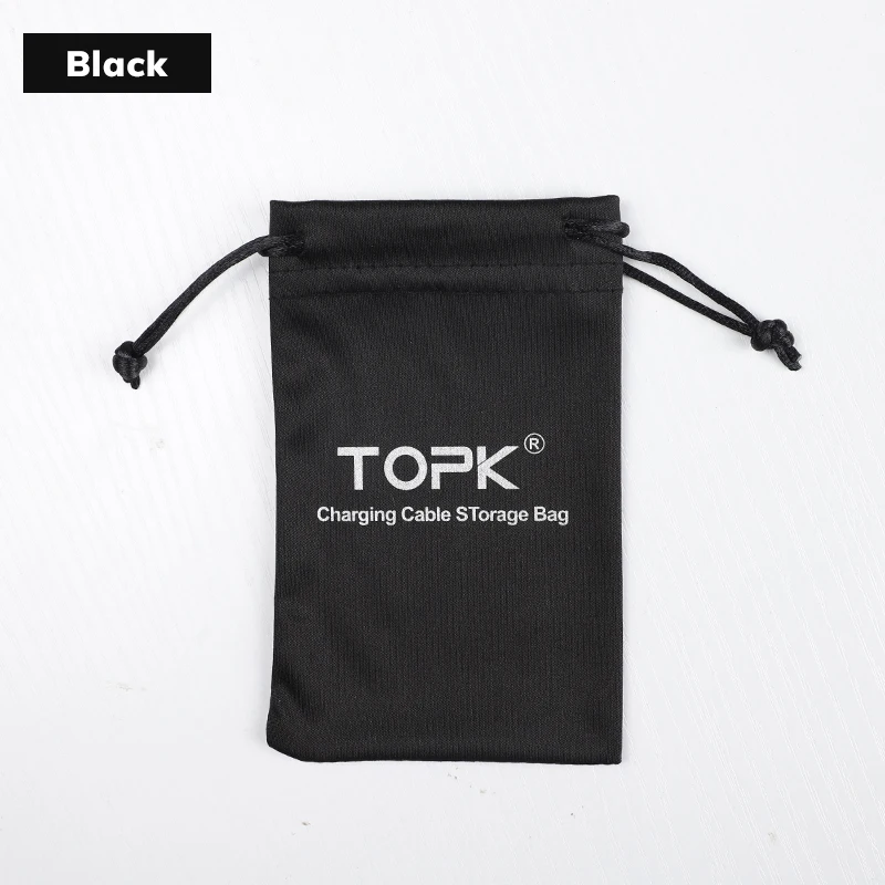 TOPK сумка для хранения power Bank чехол для USB Кабельное зарядное usb-устройство телефон сумка для хранения коробок Аксессуары для мобильных телефонов 100*30 мм - Цвет: Black