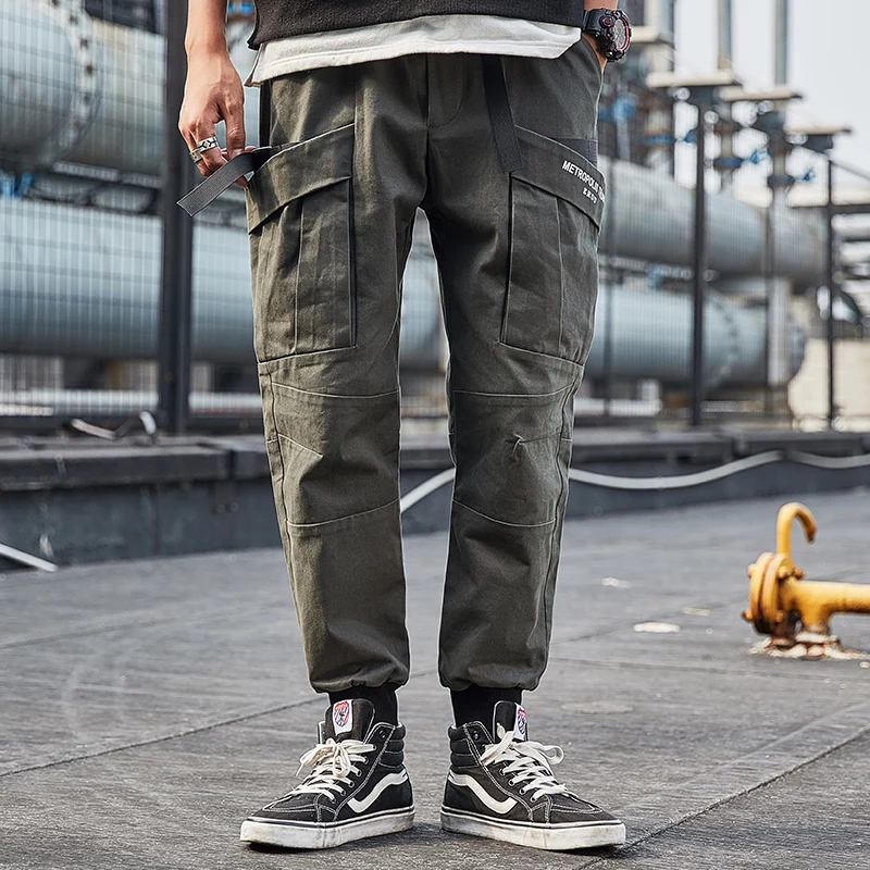 HISTREX 100 хлопок Лоскутные Карманы Мужские штаны Techwear Классический Пот 3XL 4XL трек популярные брюки боковые карманы KW2XA