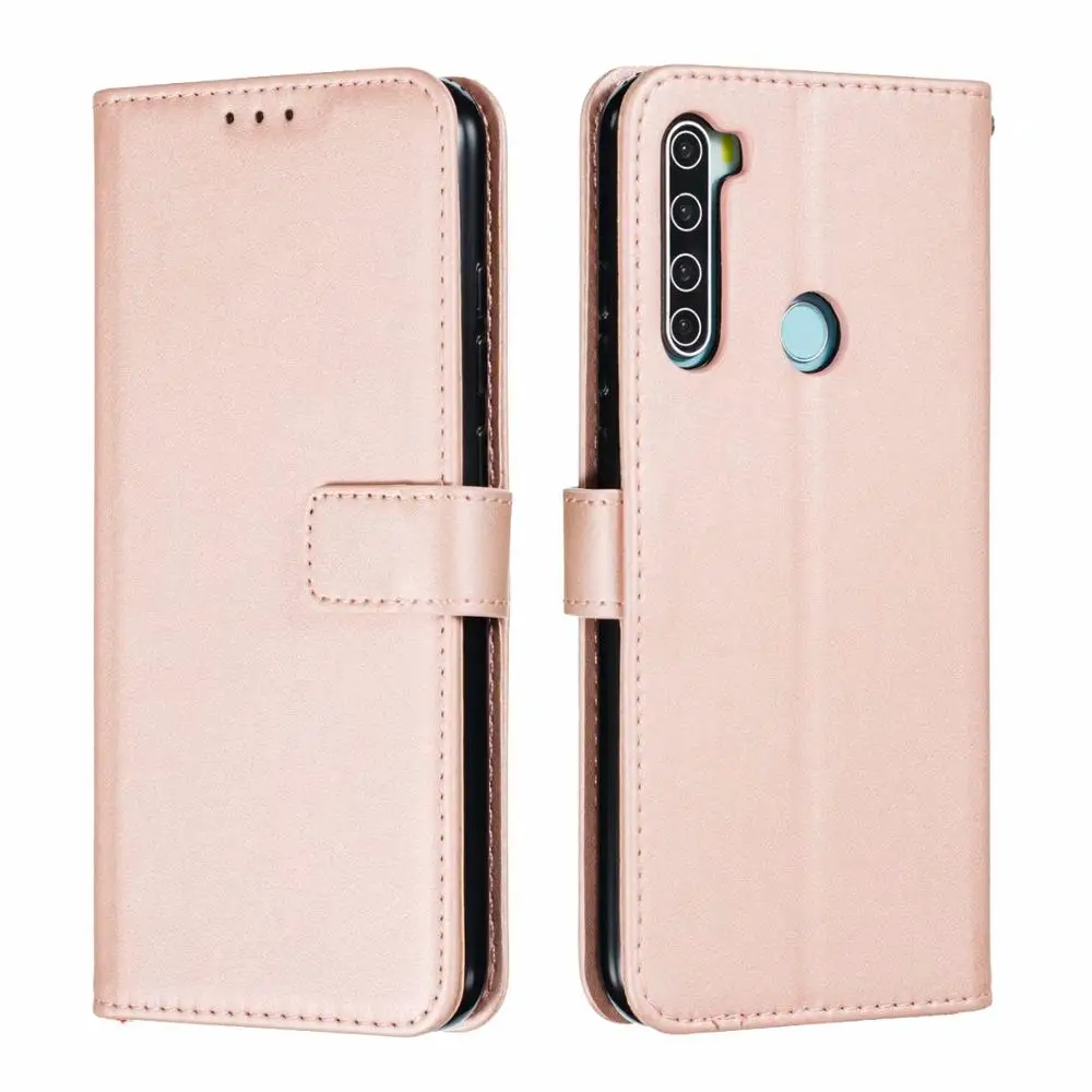 Флип Магнитный кожаный чехол для Xiaomi Redmi 8A 8 7A iPhone 7 6 Plus Note 8 Pro 7 6 5 для Xiaomi 8 9 9SE CC9 A3 бумажник с отделением для карт для телефона с функцией подставки - Цвет: Rose Gold