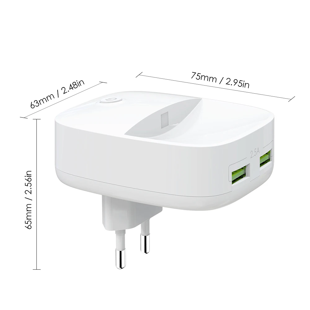 3-в-1 ночник 5В 2.5A телефон настенная зарядка с двойным Порты usb освещение и звук Сенсор Настенные светильники для Спальня для корридора отеля