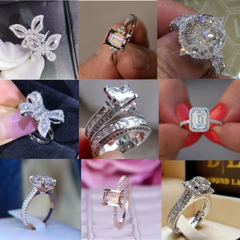 

Hot Elegant Cubic Zirconia CZ Woman Wedding Party Ring Female Engagement Rings Gift Dropshipping