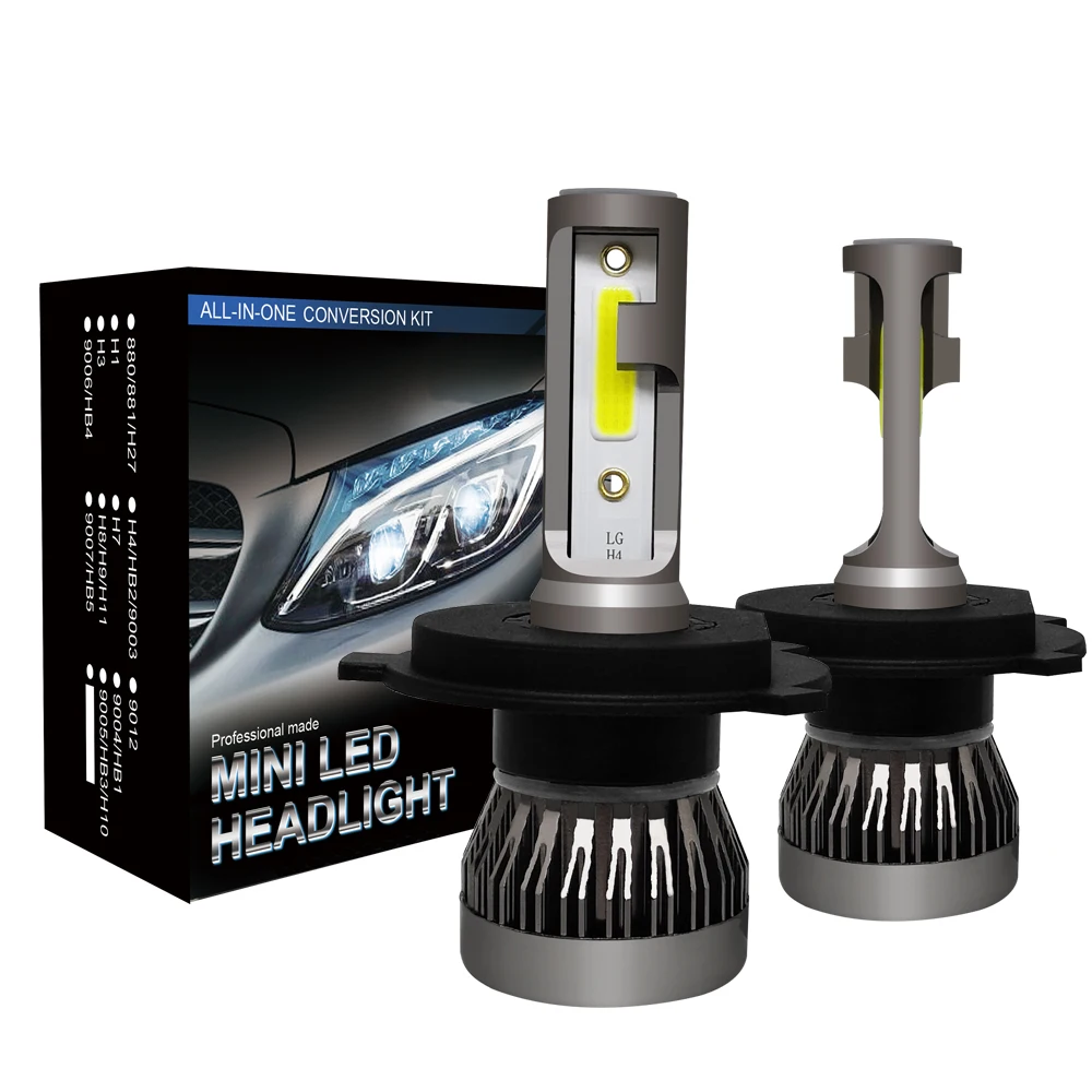 ADT New arrival Mini COB Headlight H4 LED headlight High Low Beam 9003 Car auto HB2 Without fan 6000Lumens IP68 | Автомобили и