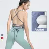 Backless Sports Vest with Pads Casual Sexy Long Line Sports Bra Tank Top Yoga Tops Women High Elastic Open Back Gym Top