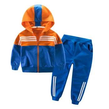 

fashion kids clothes fashion boys and Girls Striped side Sporty two-piece suit New product boys and girls clothes