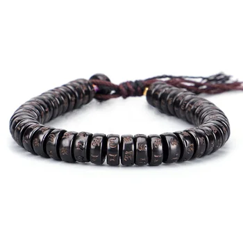 

Natural Buddha Beads Bracelet Hand Carved Wooden Bracelet For Women And Men