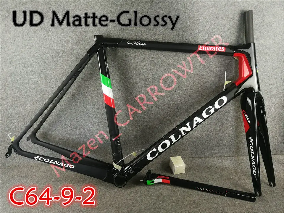 Perfect Blue Black Colnago C64 carbon road frames Handlebar Saddle Bottle cages 50mm carbon wheels 27
