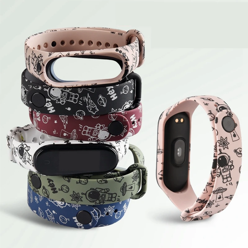 Watchband-Accessories Wrist-Bracelet Mi-Band 4-Strap Xiaomi Silicone for Band5/Soft-printing/Colorful