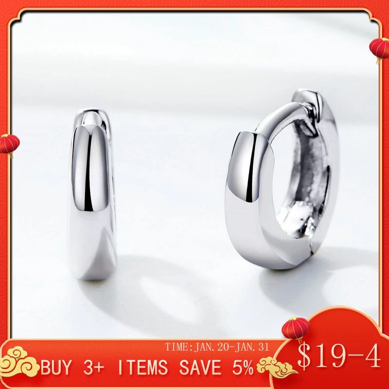 

CodeMonkey 2019 New 925 Sterling Silver Polishing Tiny Circle Earrings for Women and Men Korean Style Fine Jewelry E552