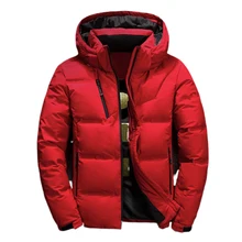 Зимняя мужская теплая верхняя одежда, модная мужская парка, высокое качество, теплое толстое пальто, белая куртка-пуховик, мужской пуховик, короткая