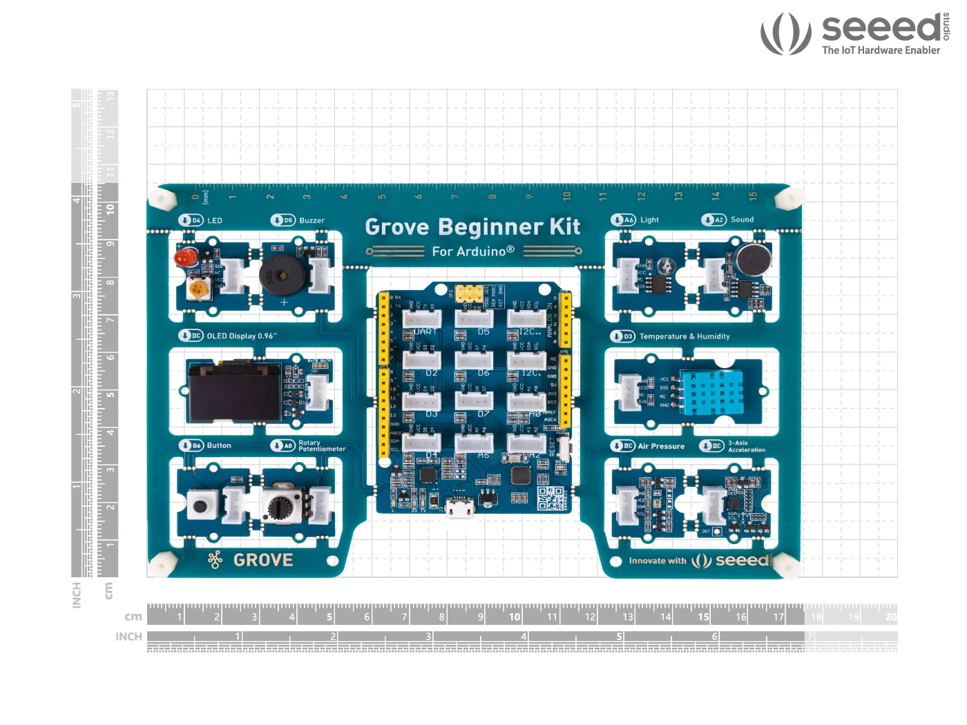 Набор для начинающих Arduino совместимая плата все в одном с 10 датчиками и 12