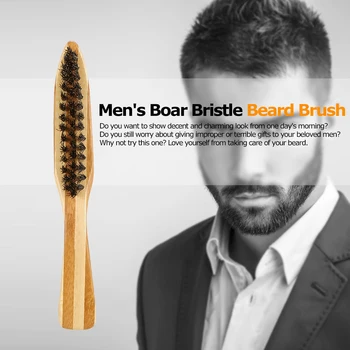 

Men's Boar Bristle Beard Brush Mustache Shaving Brush Facial Hair Brush Bamboo Long Handle Barber Cleaning Tools