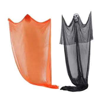 

2Pcs/Pack Horror Ghost Pendant Large Gauze Fabric Skull Hanging Ornament For Halloween Haunted House Bar Decoration