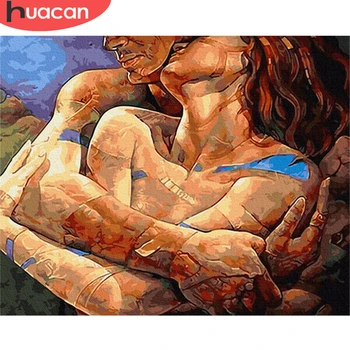

HUACAN DIY Pictures By Number Lover Kits Drawing On Canvas Painting By Numbers Portrait Hand Painted Picture Gift Home Decor