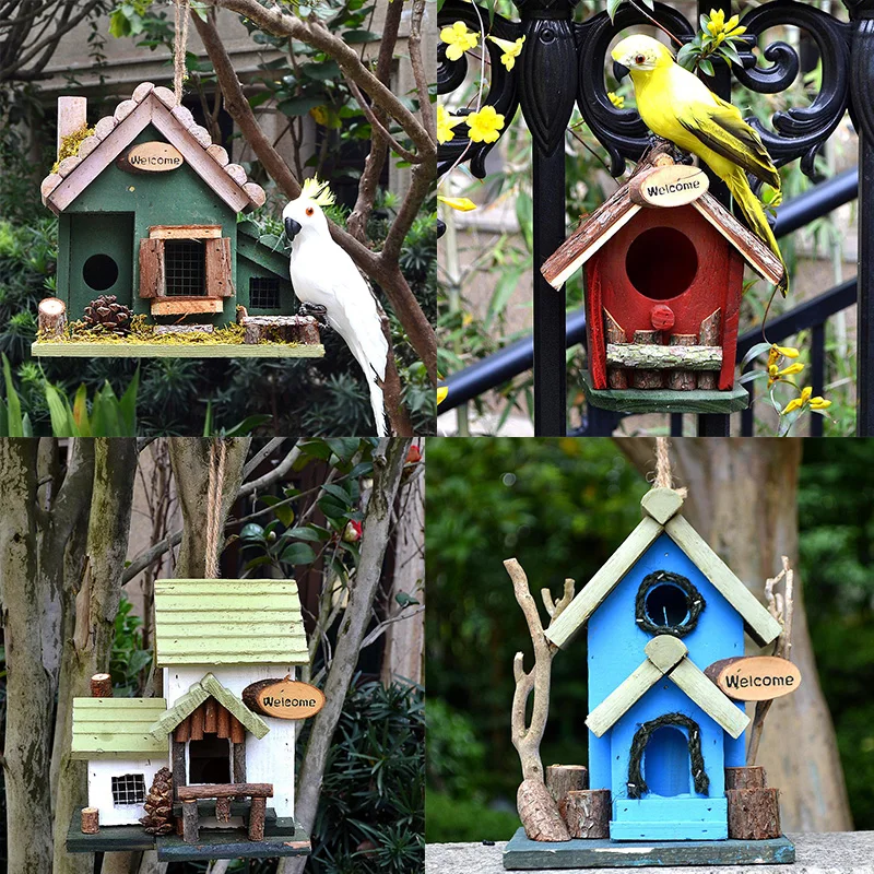 送料無料でお届けします 鳥かご 天然木 装飾 バードハウス 鳥の巣 屋外の庭 屋内 鳥 gts.com.pe