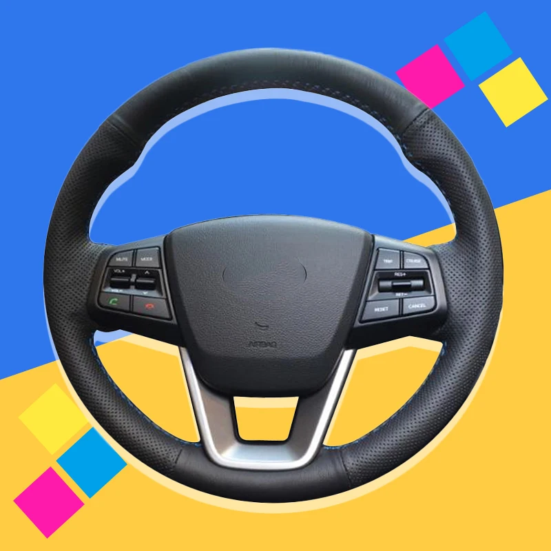 Оплетка автомобиля на руль для Hyundai ix25 2014 2016 Creta 2017 аксессуары интерьера ручная