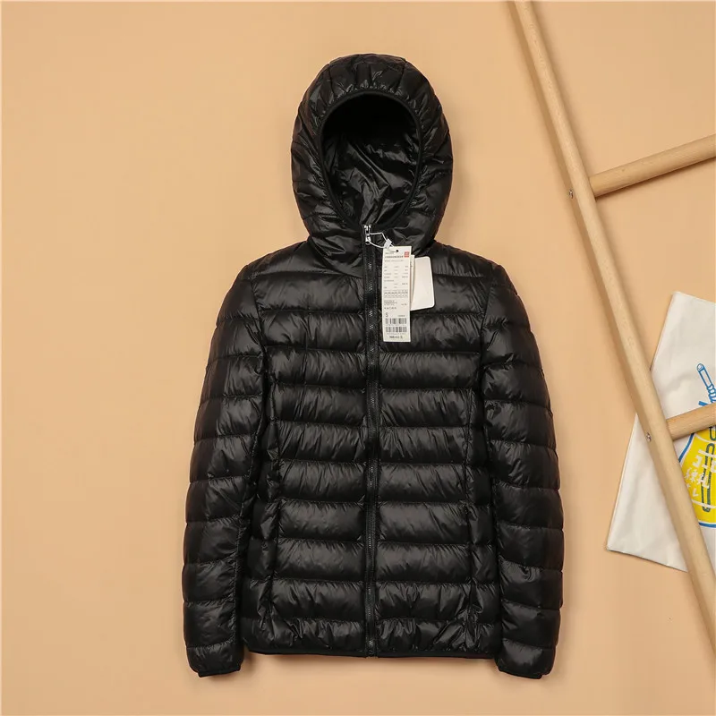 Balck Большие размеры 5XL зимняя куртка для женщин теплые осенние пальто Верхняя одежда сверхлегкий большой размер Красная базовая куртка белая утка утепленная куртка парки - Цвет: Balck