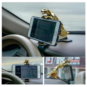 

Universal Car Phone Holder Adjustable Dashboard Mount Clip Mobile leopard Smart Phone GPS Stand Bracket