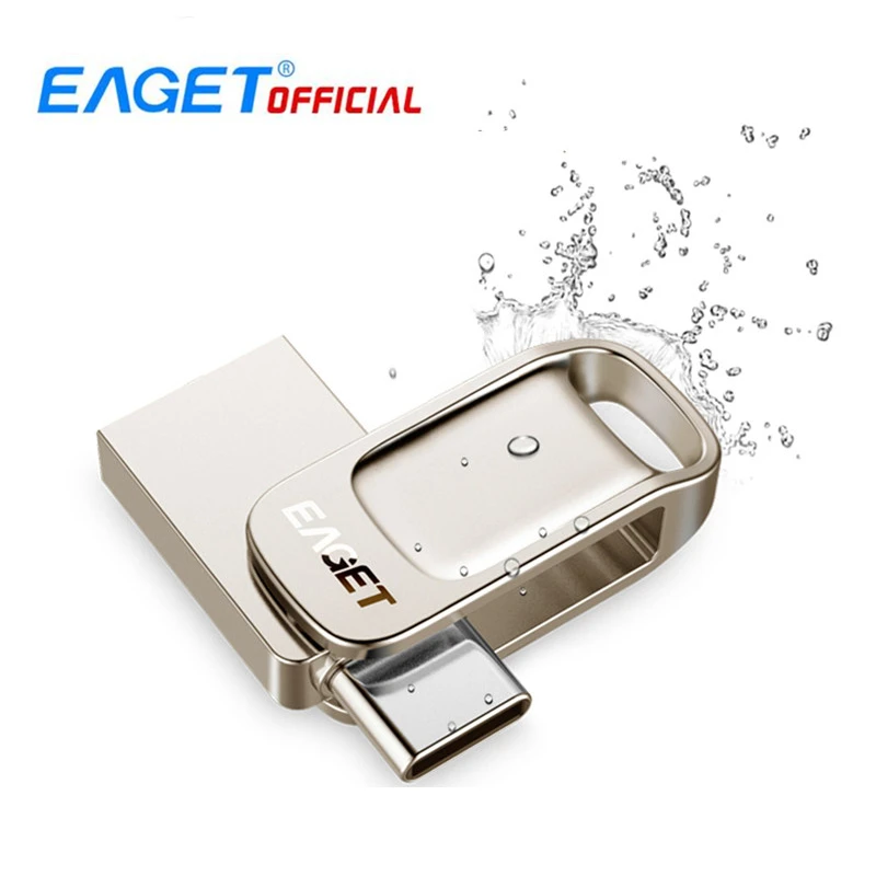 

EAGET CU20/CU30/CU31 128GB/64GB/32GB/16GB Metal USB 3.0 Flash Drive Memory Storage Stick Phone OTG Type-C Pen Drive Mini U Disk