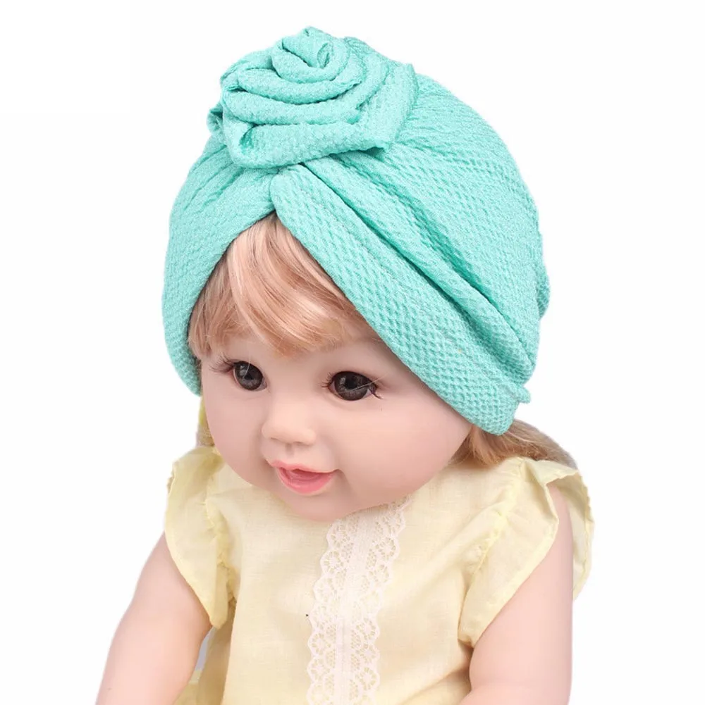  Baby Girls turban hat roses  hats Boho Hat Beanie Scarf Turban Head Wrap Cap newborn photography props knit cap beard