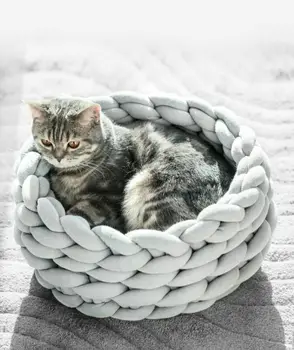 

Knitting Cotton Large Pet Dogs Cats Bed Soft Kennel Mat Puppy Cushion House