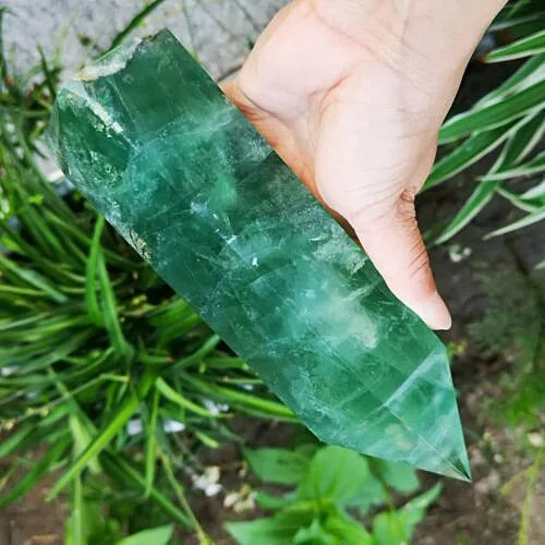 

1546g natural rainbow fluorite quartz Obelisk crystal wand healing. Ball.The chakras.Home decoration
