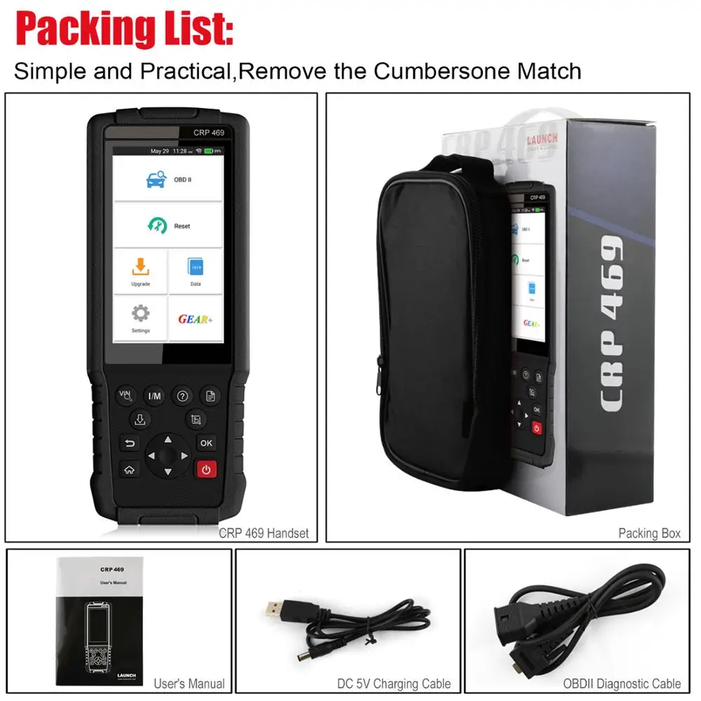 Launch X431 CRP469 Obd2 сканер для ABS SAS DPF EPB TPMS IMMO сброс масла Чтение четкий код