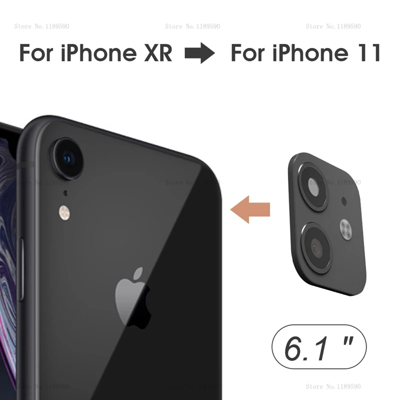 Защитная пленка для объектива iPhone XR металлическая наклейка камеры 11 второго