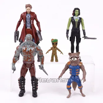 

5pcs/set Guardians of the Galaxy Star Lord Baby Groot Gamora Drax the Destroyer Rocket Raccoon PVC Action Figures Toys