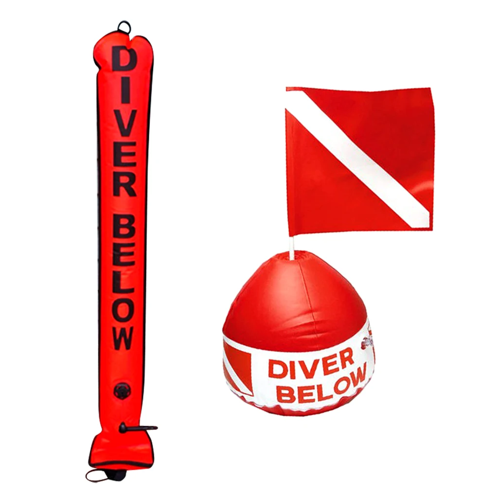 4FT Orange Scuba Diving(SMB) Surface Marker Buoy& Dive Inflatable Buoy Float Flag