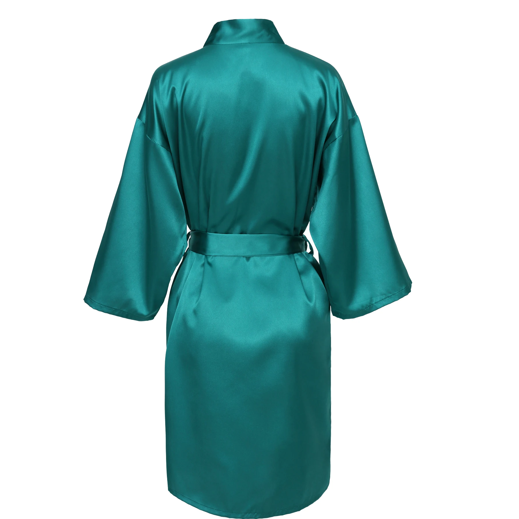 Шёлковый банный халат, Короткая атласная одежда, женская одежда для сна, халат для невесты, подружек невесты, халаты размера плюс, Популярные - Цвет: green