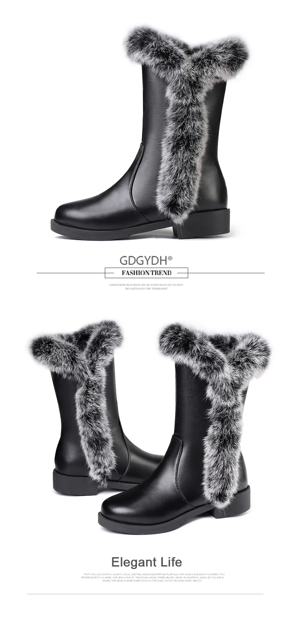 Gdgydh/женские зимние ботинки г. Новинка, теплая женская зимняя обувь на натуральном меху с плюшевой стелькой, удобная обувь на низком каблуке, большой размер 48