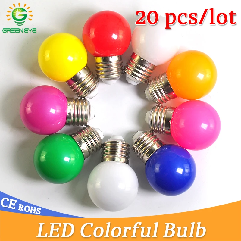 20 штук светодиодные лампы 3W E27 лампа красочные лампада ампулы Led RGB светодиодный