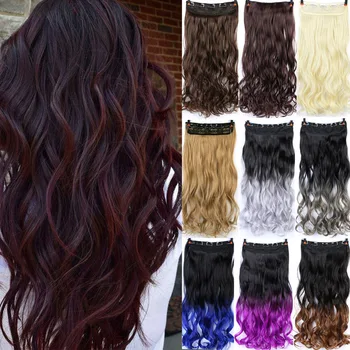 

DIANQI long synthetic hair extension long curly hair pieces for women 24 "5 clips synthetic one piece high temperature wire
